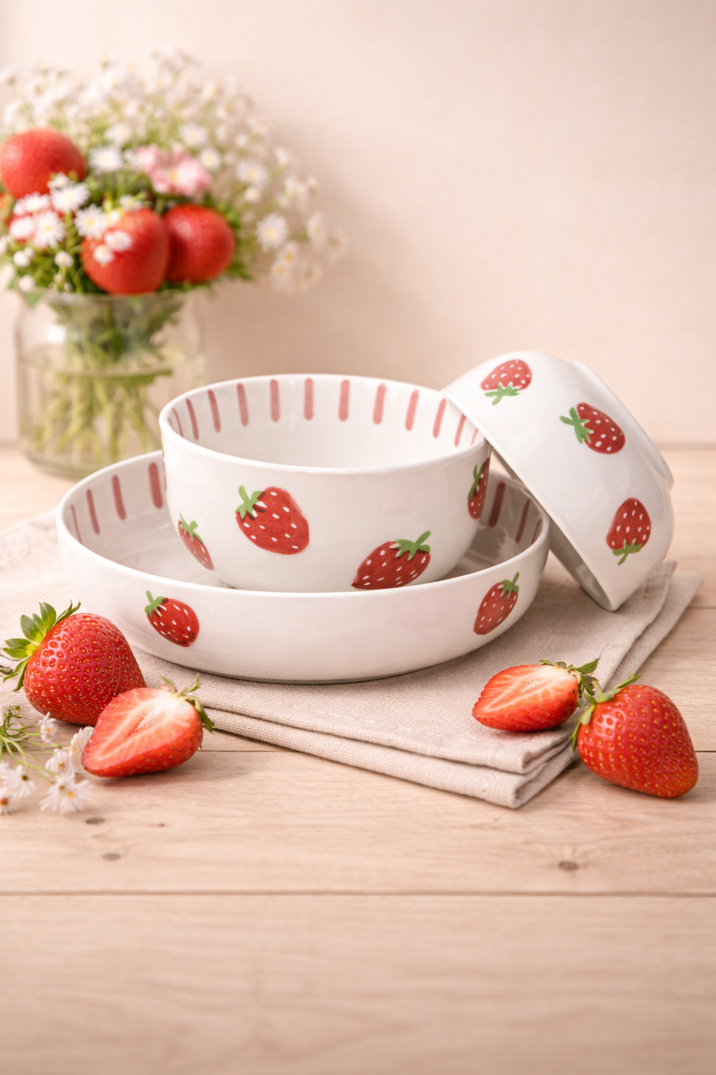 Fruit Pattern Porcelain Bowl Set